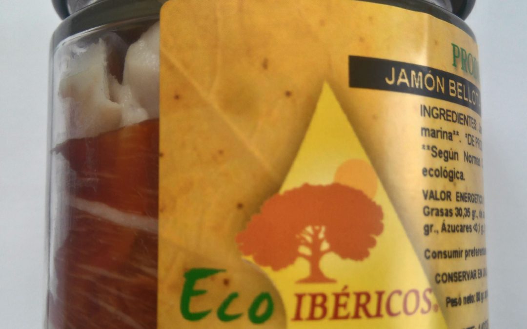 Jamón bellota 100% ibérico Ecológico loncheado a mano y envasado al vacío en TARRO DE VIDRIO.